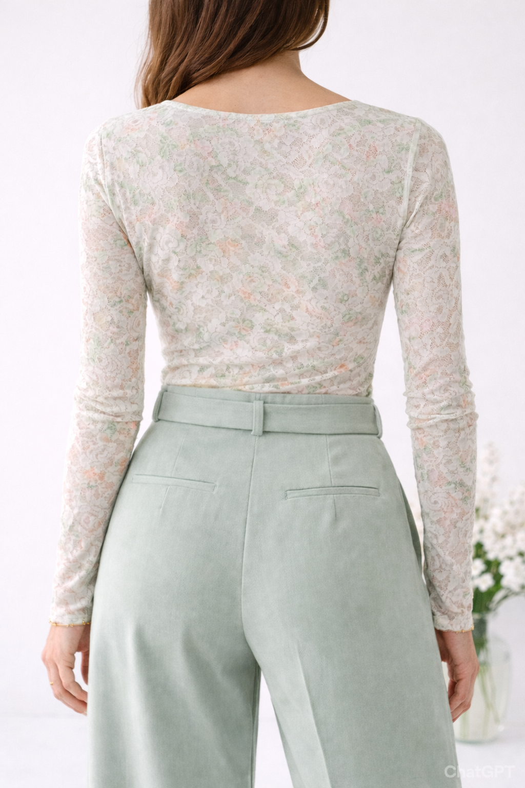 Camiseta Bella Lace Encaje Mujer - Imagen 4