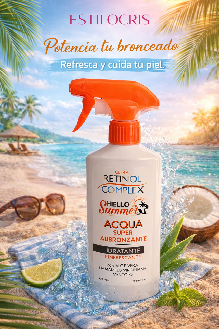 Agua Bronceadora Hidratante Refrescante Retinol Complex